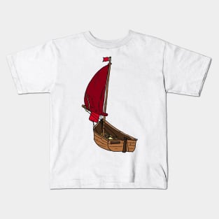 Red sail dinghy Kids T-Shirt